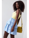 Smooth skirt with ruffles, blue 40130 - Online store - Boutique